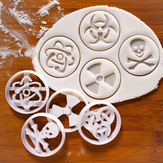 set of 4 science symbol cookie cutters